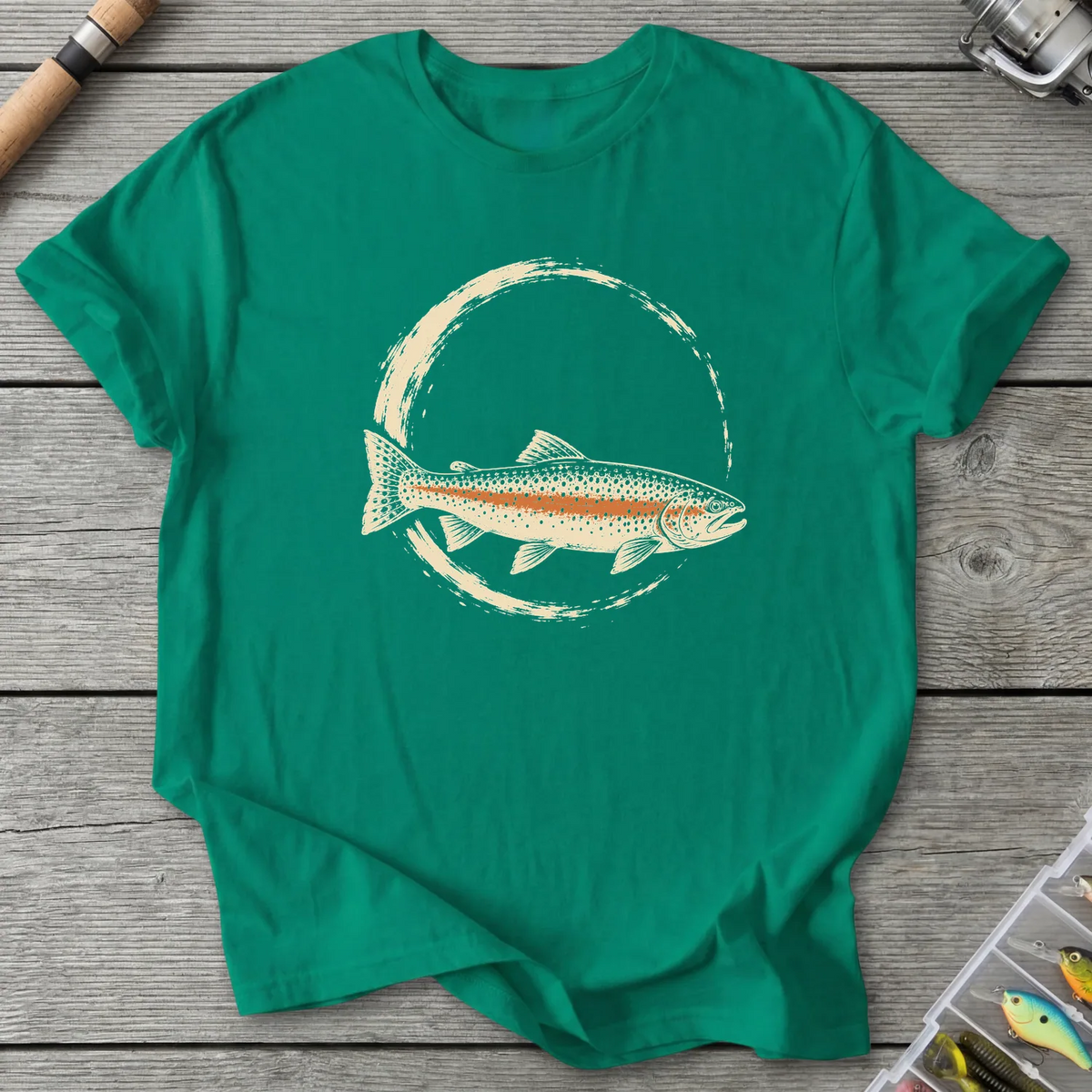 Zen Trout T-Shirt in Kelly Green | River Giants Club